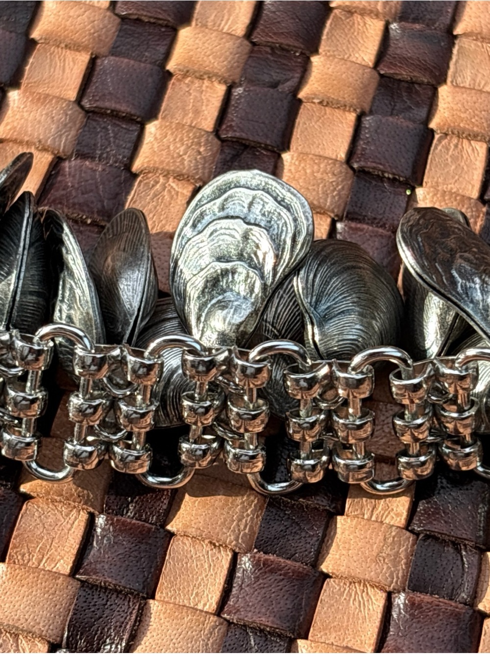 Napier Seashells Charm Bracelet Vintage Oysters Clams Mussels Cha Cha SilverTone - Picture 10 of 16